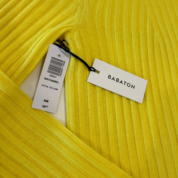 NWT Babaton Royal Yellow Nathaniel Sweater Size M - Picture 4 of 7